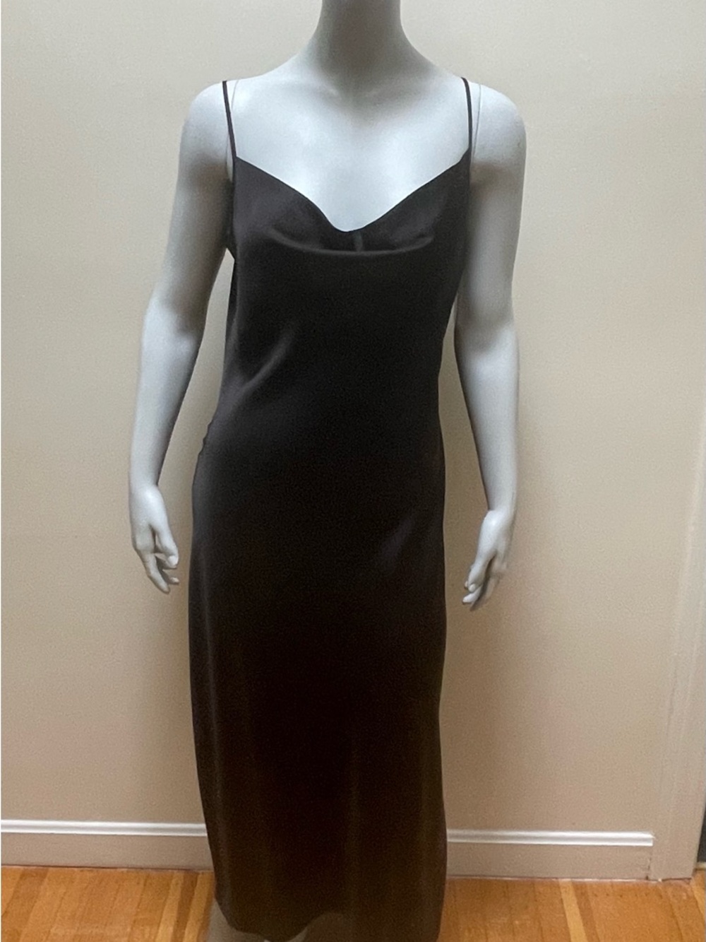 AllSaints Black Slip Midi Dress